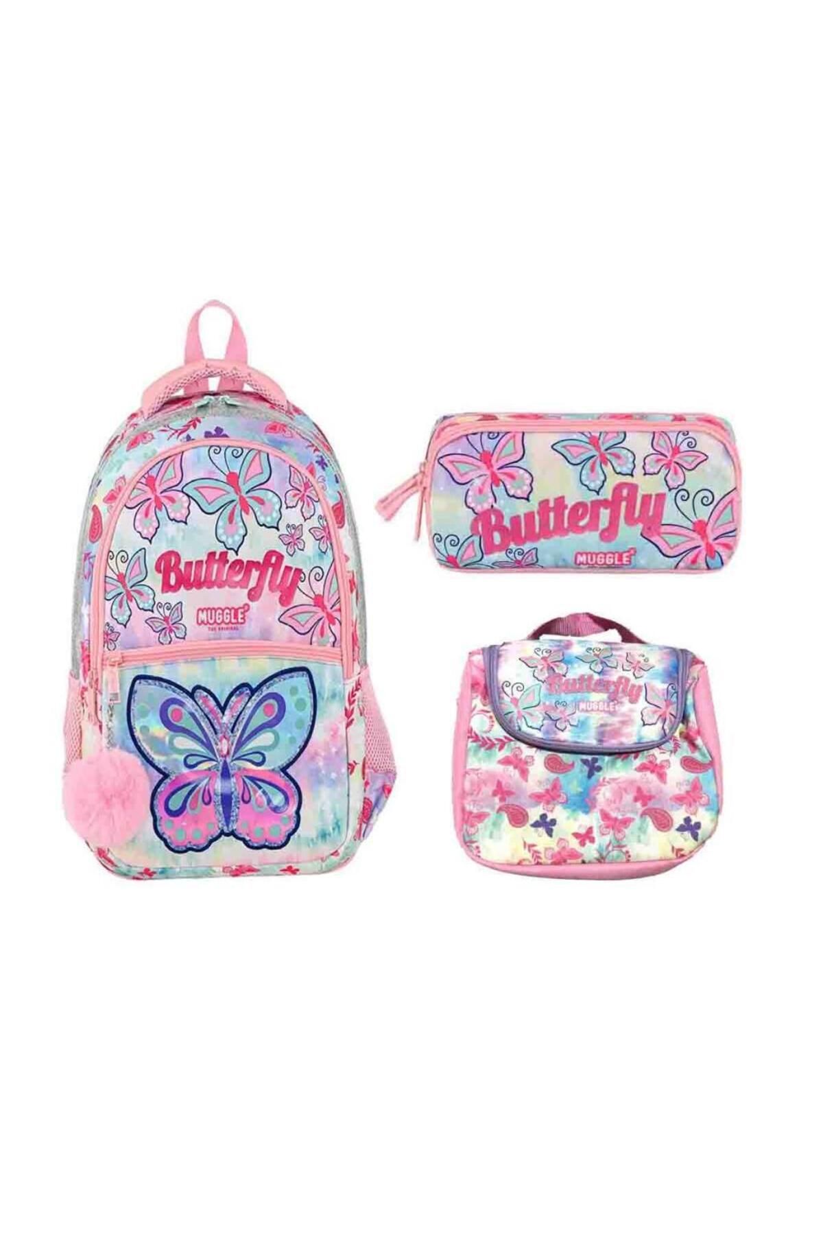 İlkokul Sırt Çantası Butterfly Koleksiyonu Set Mu-9038