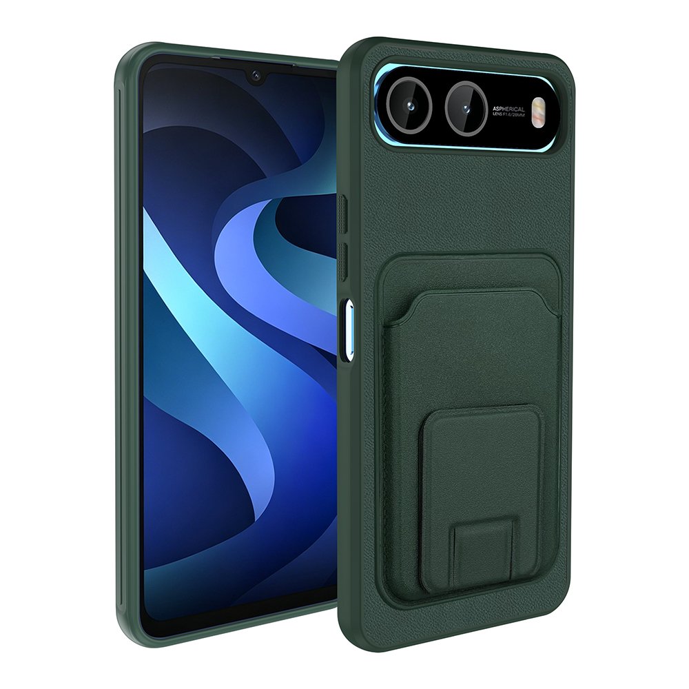 İnfinix Hot 60i 5G Kılıf Kartlıklı Manyetik Standlı PU Deri Görünümlü Lüx Kapak