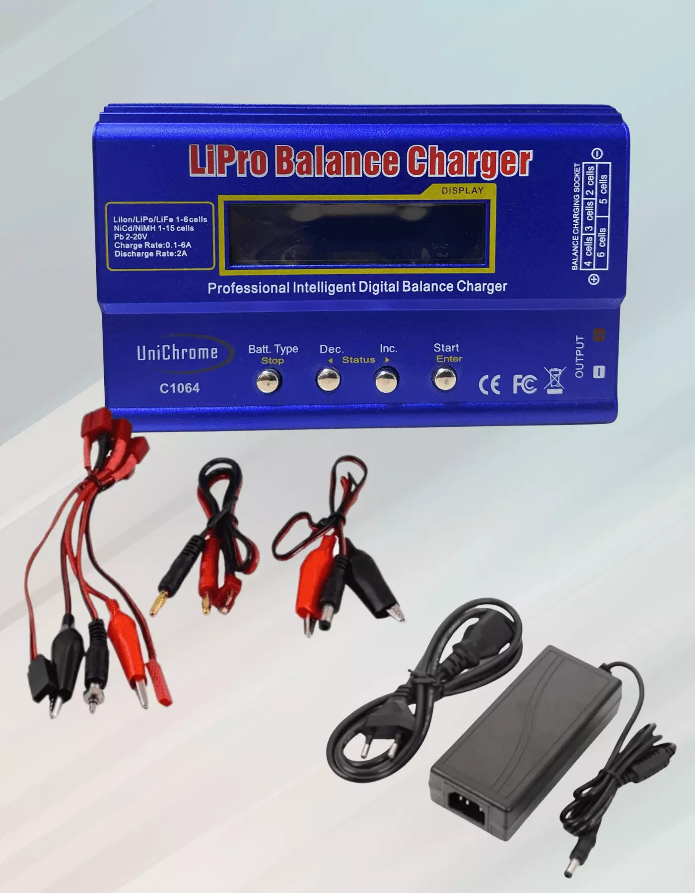 10A Adaptörlü Rc Lityum Pil Şarj Cihazı 18650 Pil Şarj