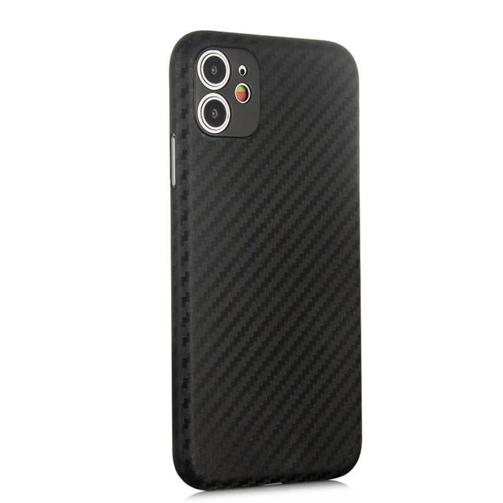 iPhone 11 6.1 Kamera Korumalı Ultra İnce Karbon Fiber PP Kılıf