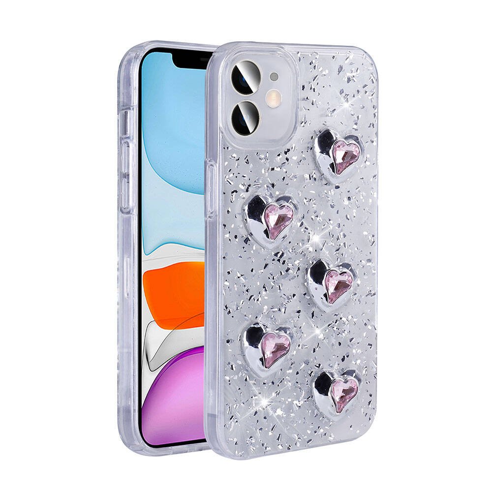 iPhone 11 Kılıf Airbagli Simli Arka Yüzey Işıltı Silikon Kapak
