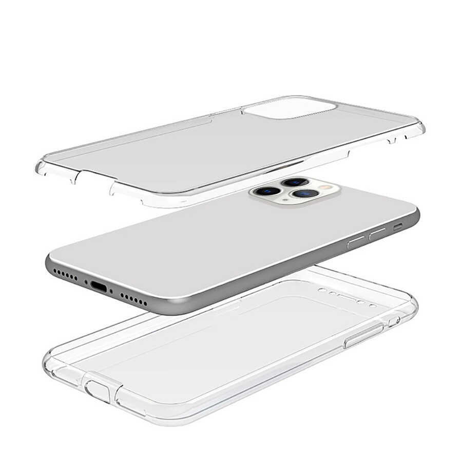 iPhone 11 Pro Max Kılıf 360 Tam Koruma Şeffaf Silikon