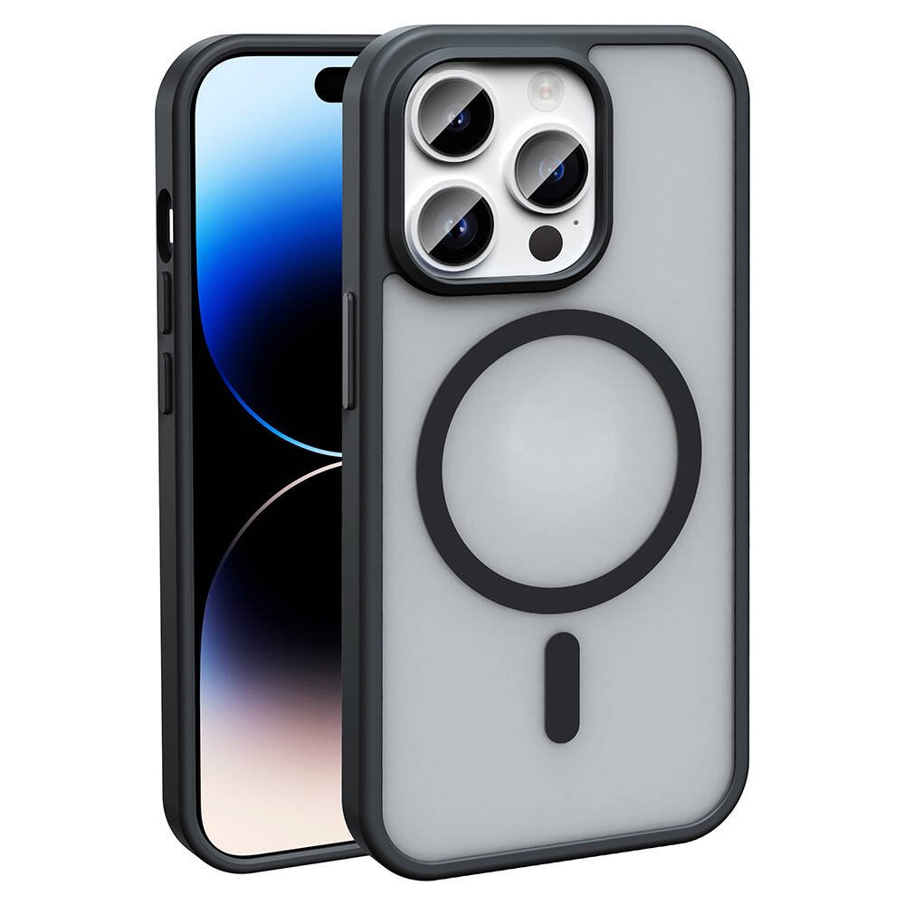 iPhone 14 Pro Max Kılıf Mat Arka Yüzey Wireless Şarj Özellikli Sio Magsafe Kapak