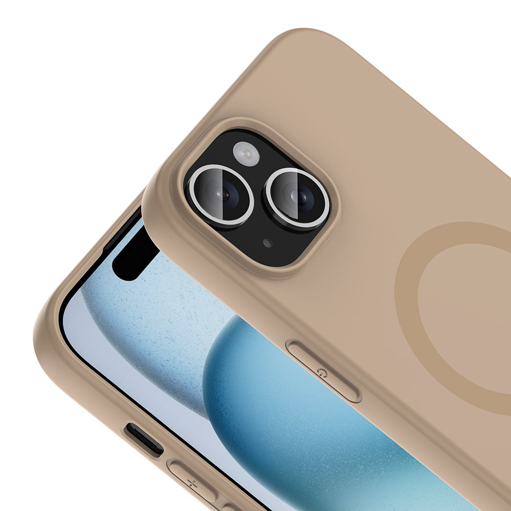 iPhone 15 Kılıf MagSafe Şarj Özellikli Soft Mat Tasarım Aris Silikon Kapak