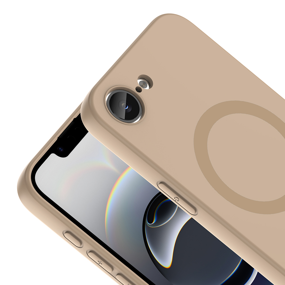iPhone 17E Kılıf MagSafe Şarj Özellikli Soft Mat Tasarım Aris Silikon Kapak