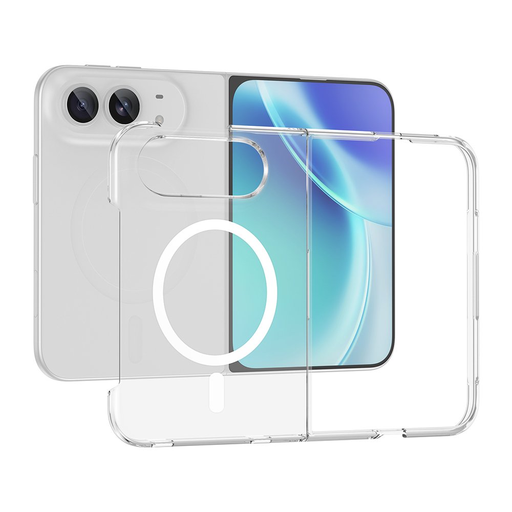 iPhone Duo (Fold) Kılıf Kamera Korumalı MagSafe Şarj Özellikli Lüx Şeffaf London Silikon Kapak