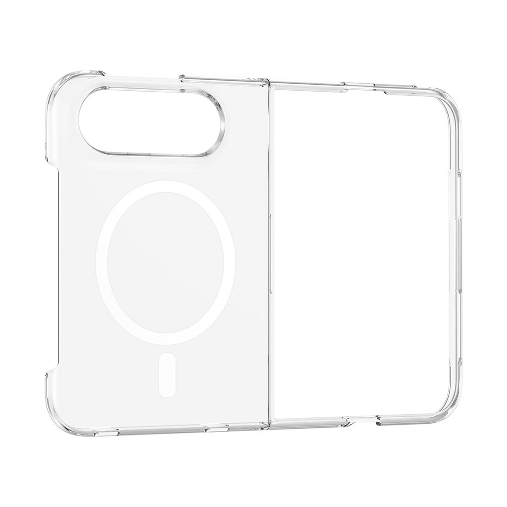 iPhone Duo (Fold) Kılıf Kamera Korumalı MagSafe Şarj Özellikli Lüx Şeffaf London Silikon Kapak