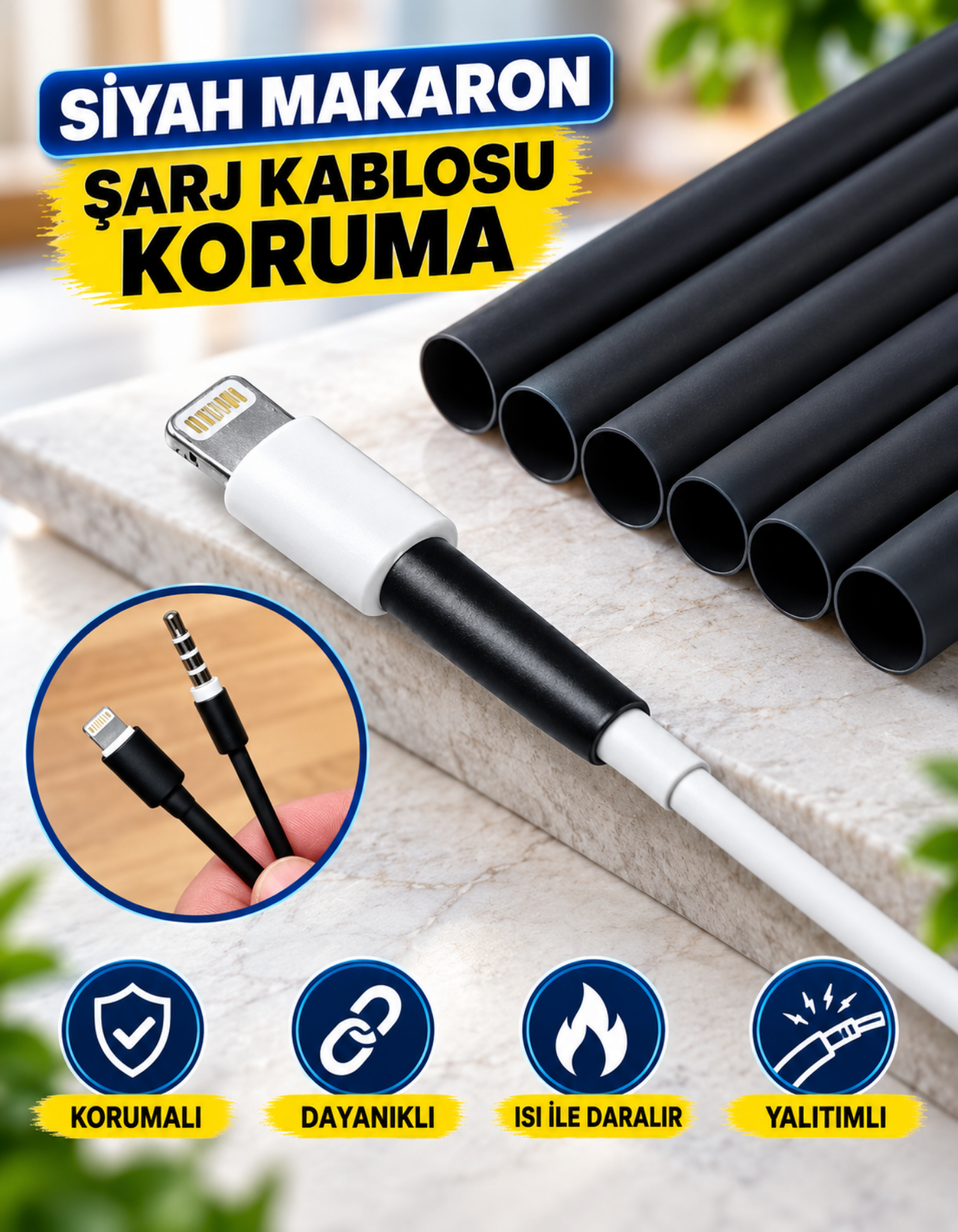 Isıyla Daralan Makaron Kablo Seti 127 Parça Kablo Tamir Kiti
