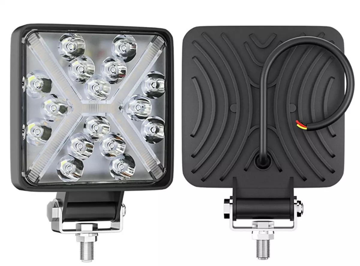 Kare Off Road Tekne 16 Led Lamba Sarı - Beyaz Aydınlatmalı