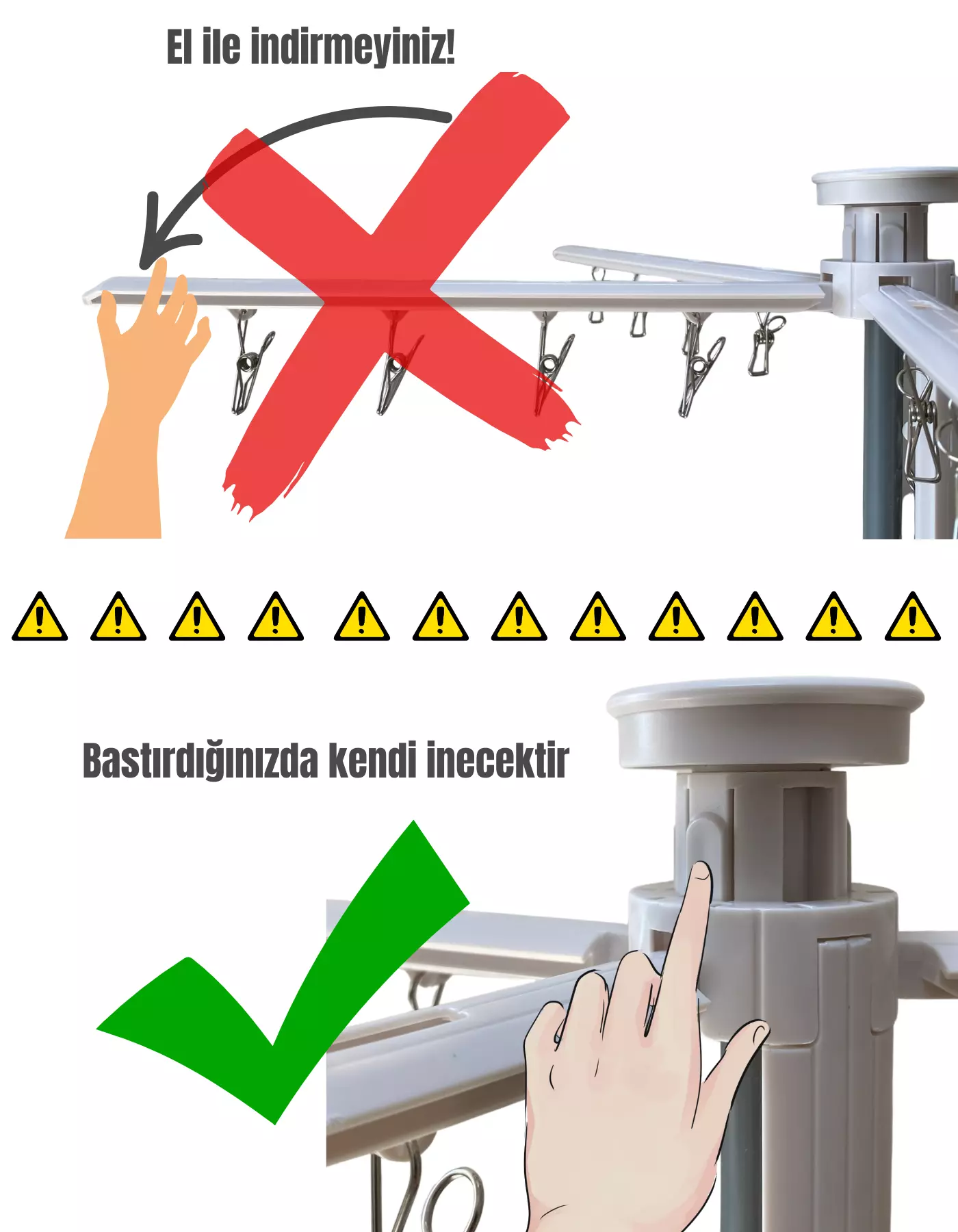 Katlanabilir Ahtapot Çamaşır Kurutma Askısı - Kule Çamaşır Askılığı Ahşap Askılık