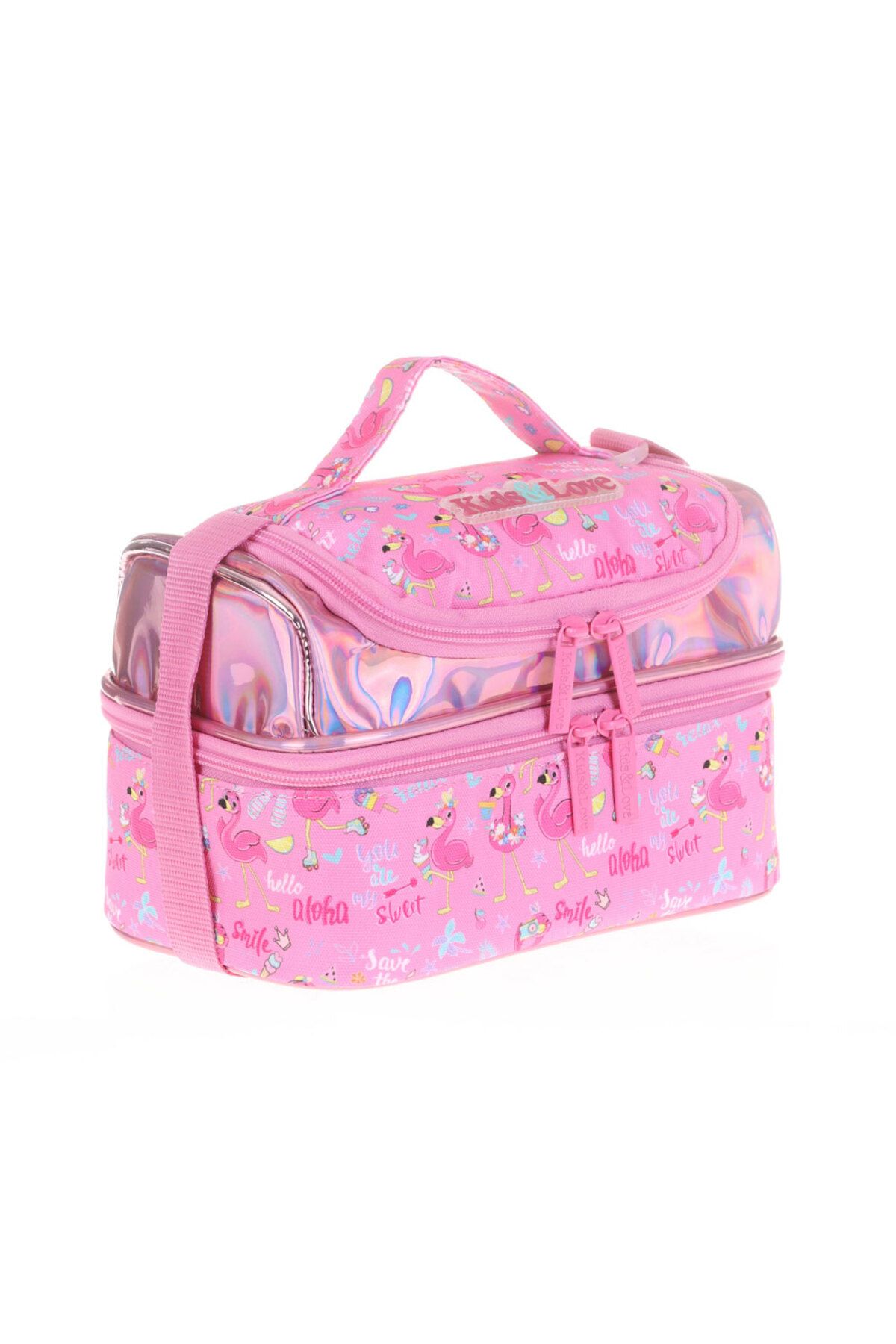 Kaukko Kids Love Beslenme Çantası Ayna Taş Flamin L7095