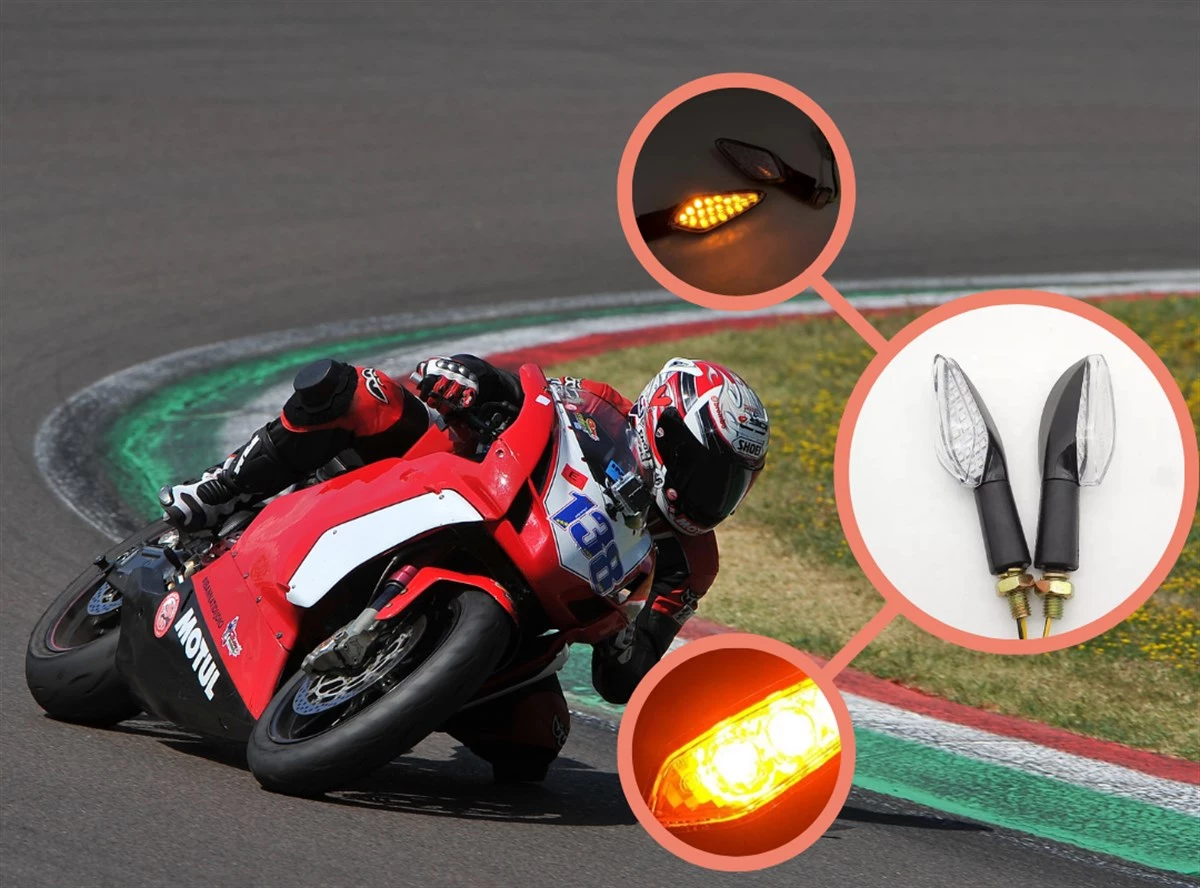Kırmızı Motorsiklet Led Işıklı Dönüş Sinyal Gösterge Işığı 2 Adet