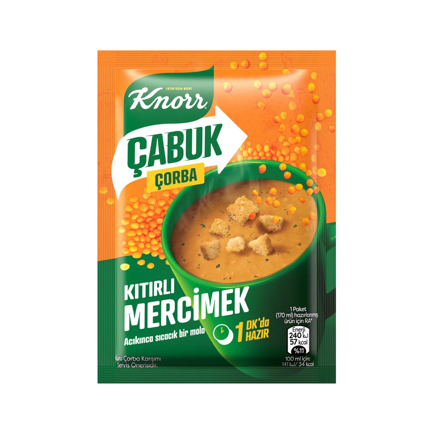 Knorr Çabuk Çorba Kıtırlı Mercimek 22 Gr