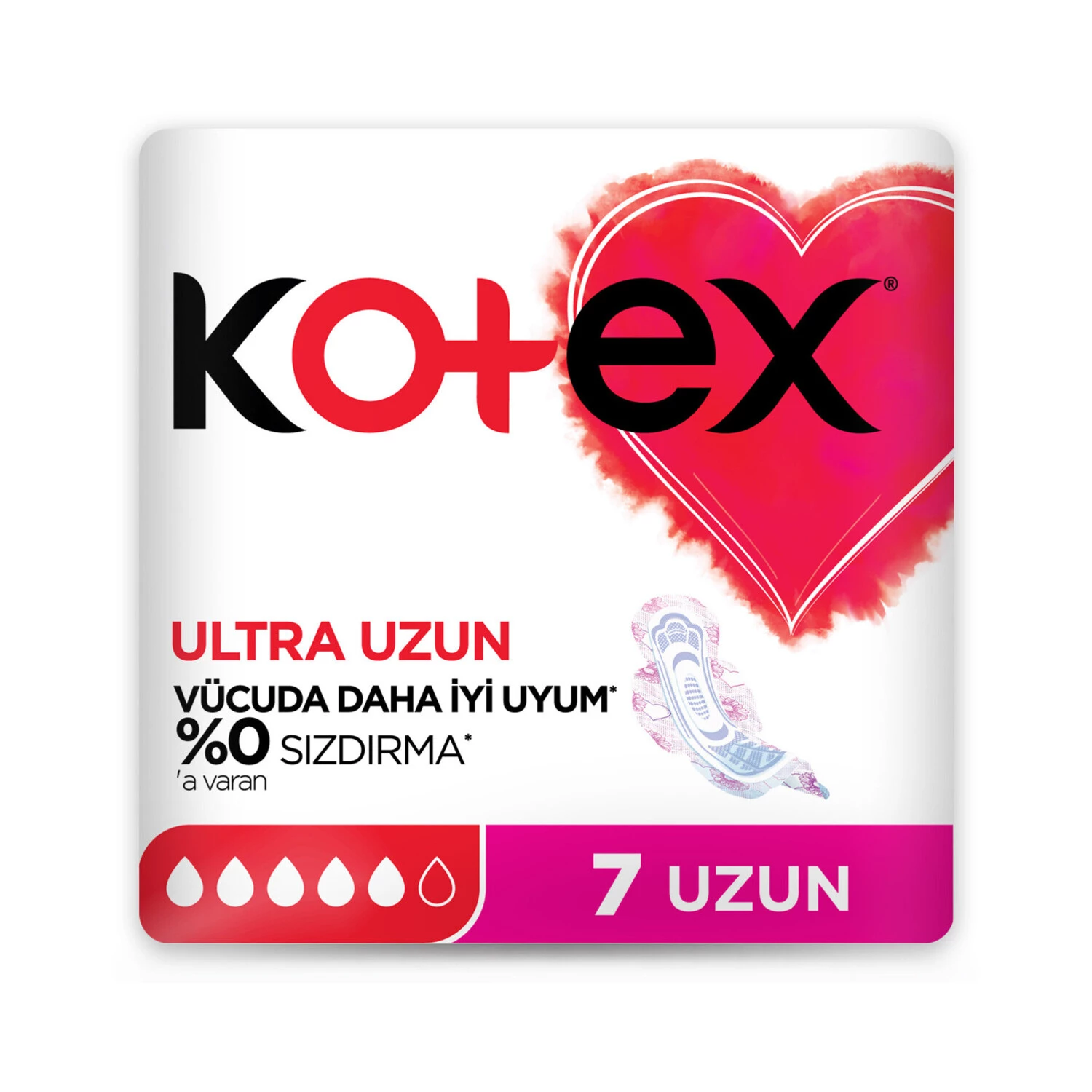 Kotex Ultra Dry Soft Ultra Kanatlı Uzun 7 Adet