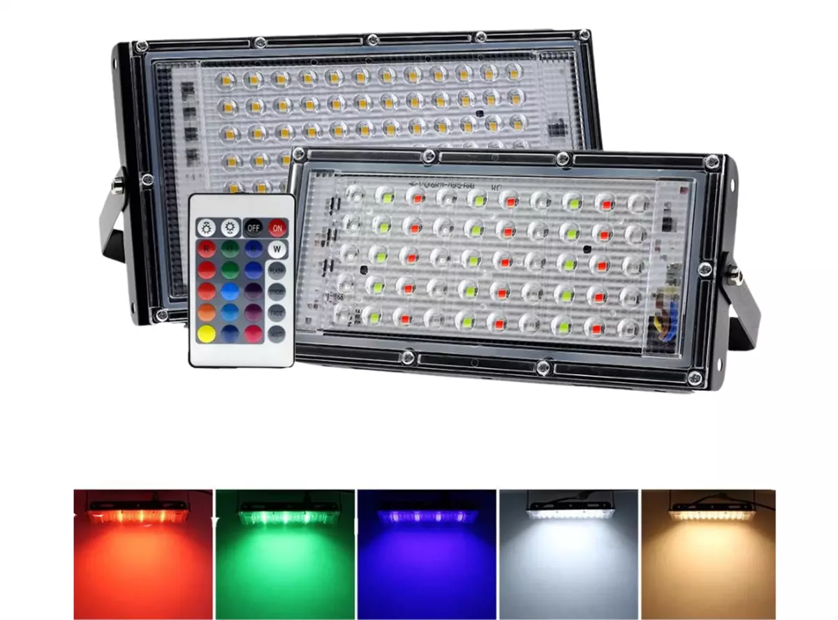 Kumandalı Led Projektör 150w Dış Mekan Reflektör Spot Led Aydınlatma Paneli Kablolu