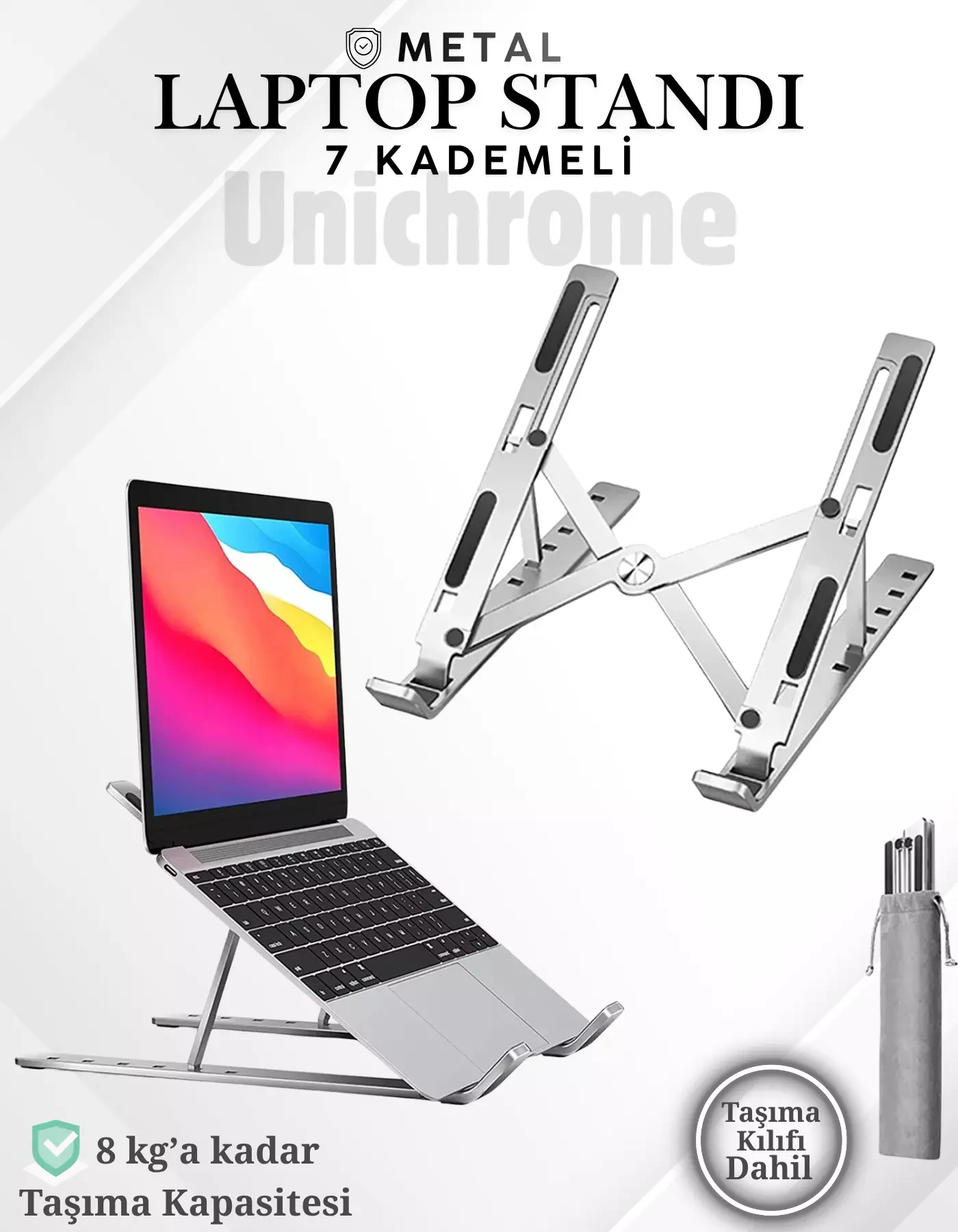 Laptop Yükseltici Stand Ayarlanabilir Macbook Notebook Tablet Altlık Metal Dizüstü Bilgisayar Tutucu