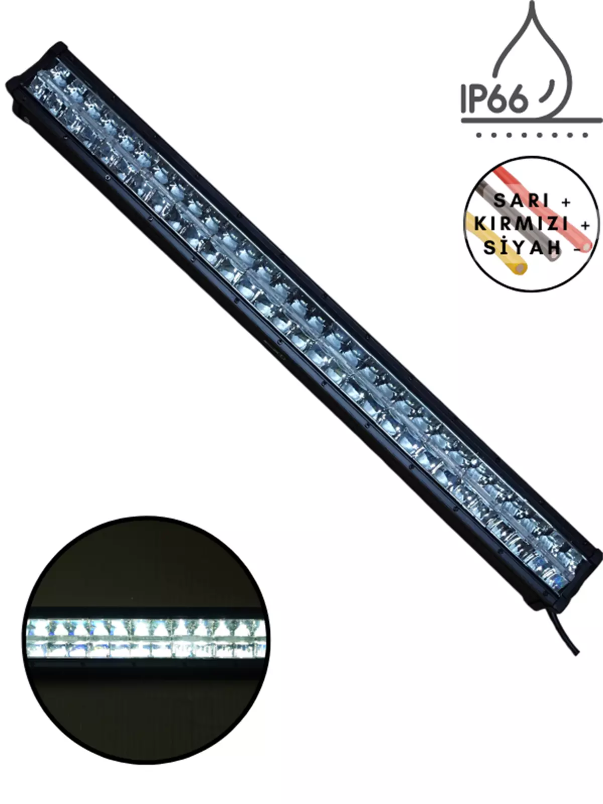 Led Bar Beyaz Işık Yayıcı Uzun Off Road Tekne Iş Makinesi Sis Farı 80cm