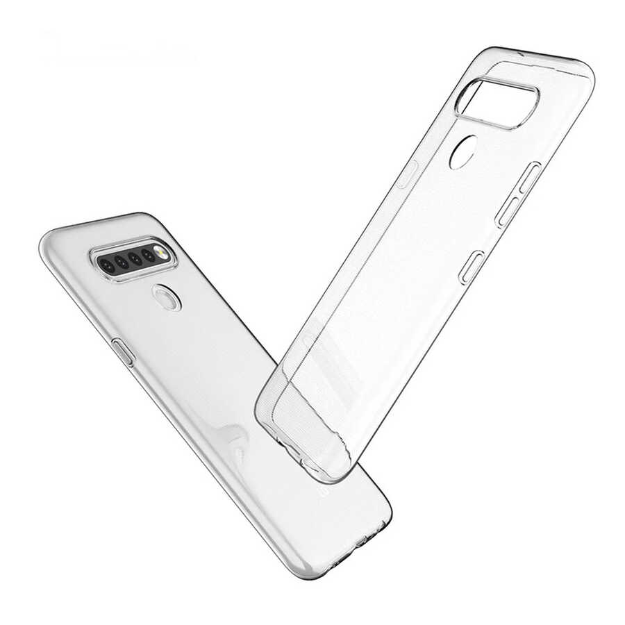 LG K61 Kılıf İnce Esnek Sararmaz Tamamen Şeffaf Süper Silikon