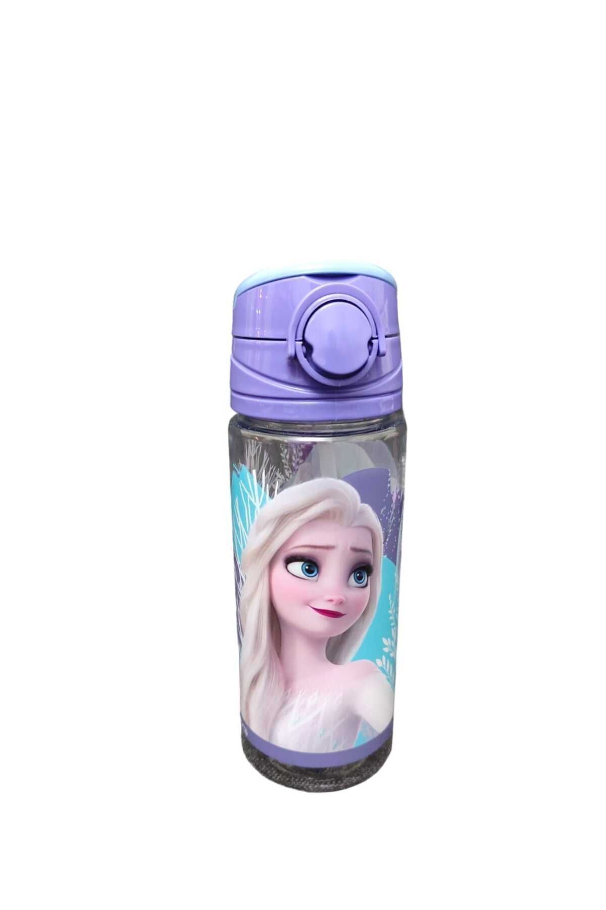 Lisanslı Pipetli Frozen Plastik Matara 500 ml Mavi ''Step Into Your Power''