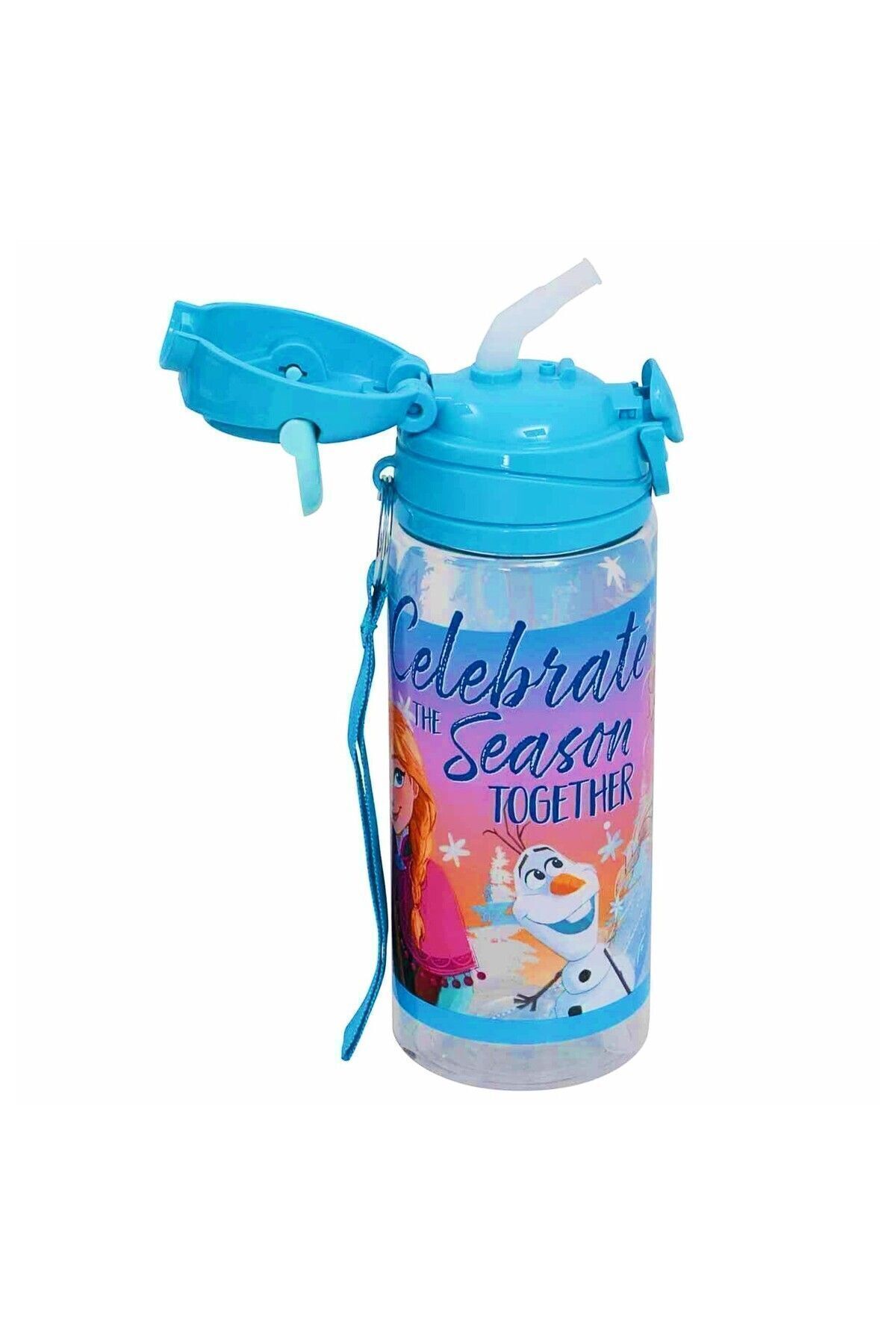 Lisanslı Pipetli Plastik Matara 500 ml Mavi (OTTO-42502)
