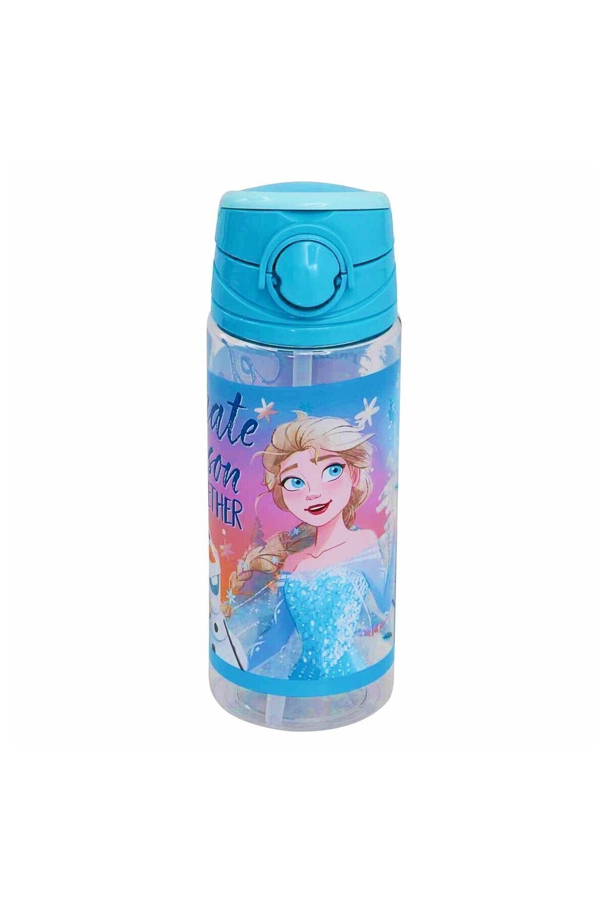 Lisanslı Pipetli Plastik Matara 500 ml Mavi (OTTO-42502)