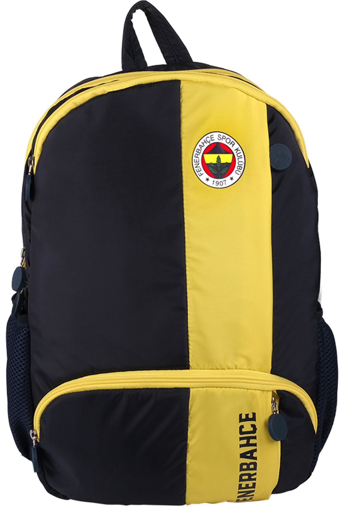 Lisanslı Sarı Şeritli Renkli Logo Baskılı Sırt Çantası 2 Bölmeli 24738 Lacivert