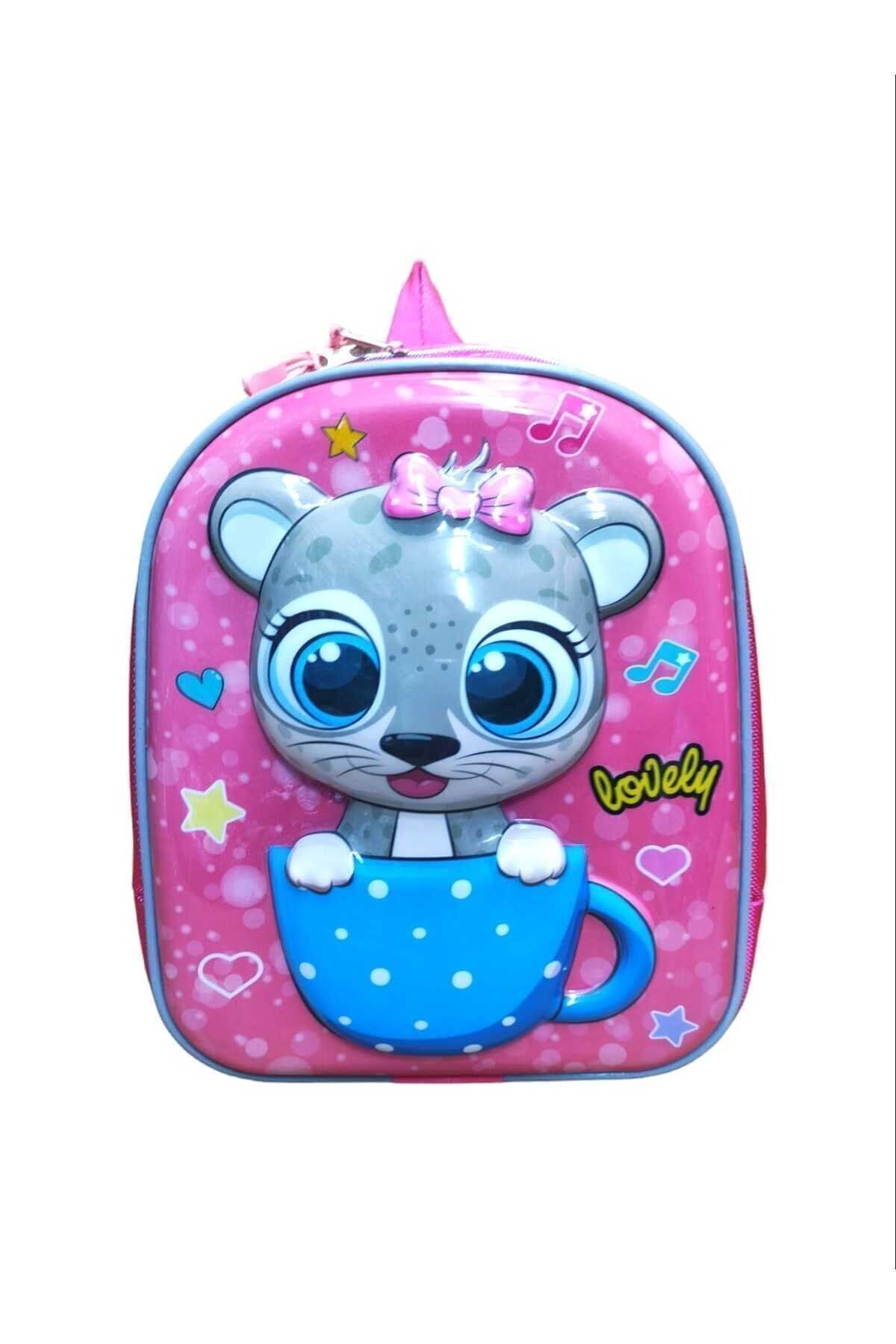 Lovely Kız Çocuk Kabartmalı Anaokulu Çantası 8270