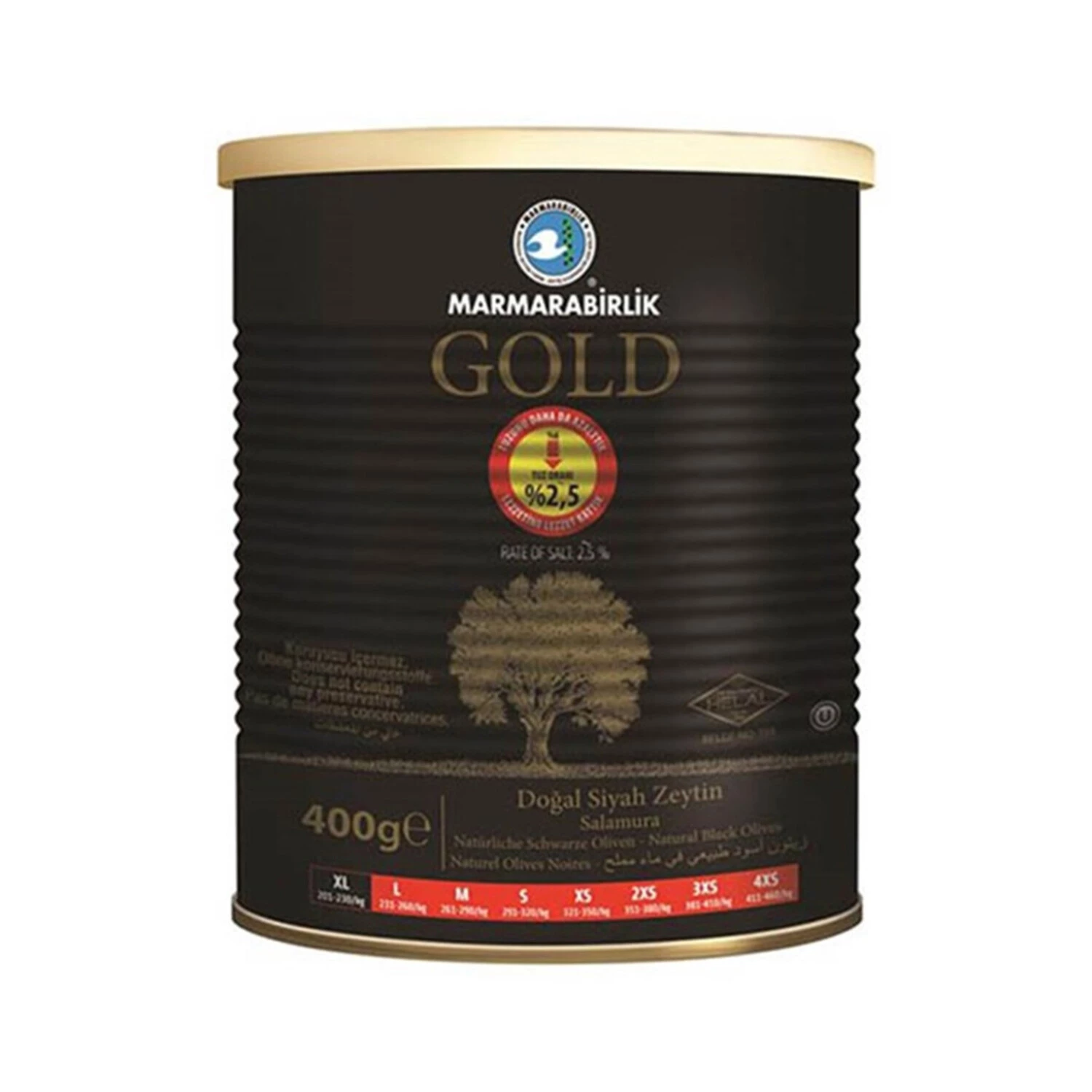 Marmarabirlik Gold Siyah Zeytin Xl 400 Gr