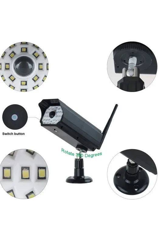 30led Siyah Kamera Görünümlü Solar Hareket Sensörlü Bahçe Duvar Garaj Aydınlatması
