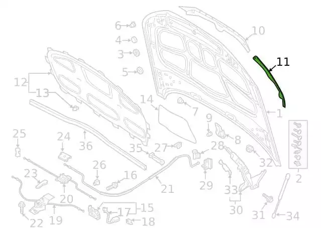 Audi A5 2019- Kaput Fitili 8W6823126