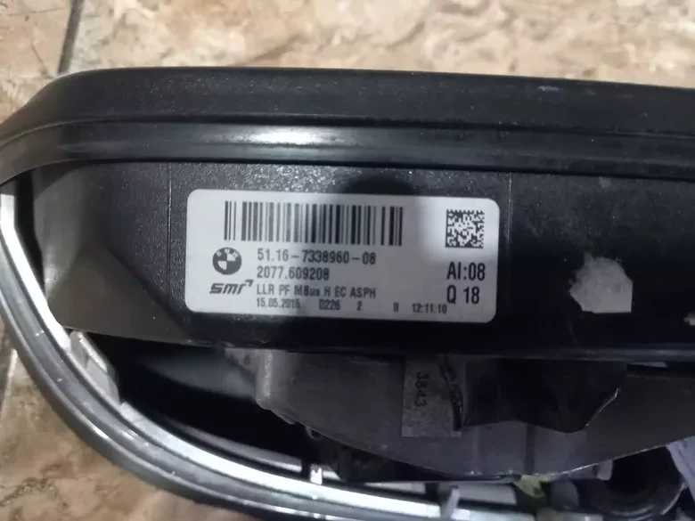 BMW 3 Serisi F30 F31 Katlanır Sağ Ayna 7338960