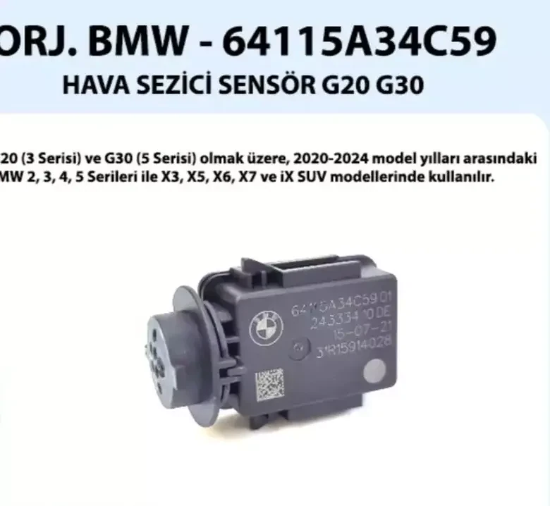 BMW G20 G30 Hava Sezici Sensör 64115A34C59