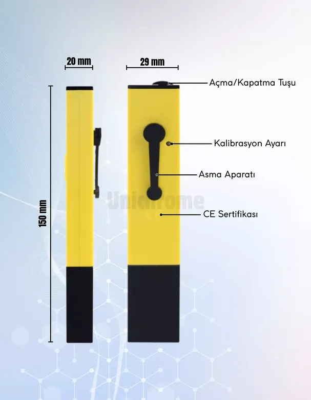 Dijital PH Metre Su Sıvı Akvaryum PH Ölçer 2 Adet Çözelti ve Pil Hediyeli