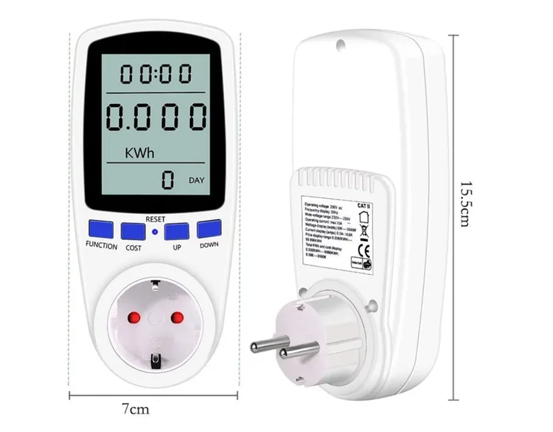 Dijital Wattmetre Enerji Sarfiyat Ölçer Tüketim Ölçer 220V Priz