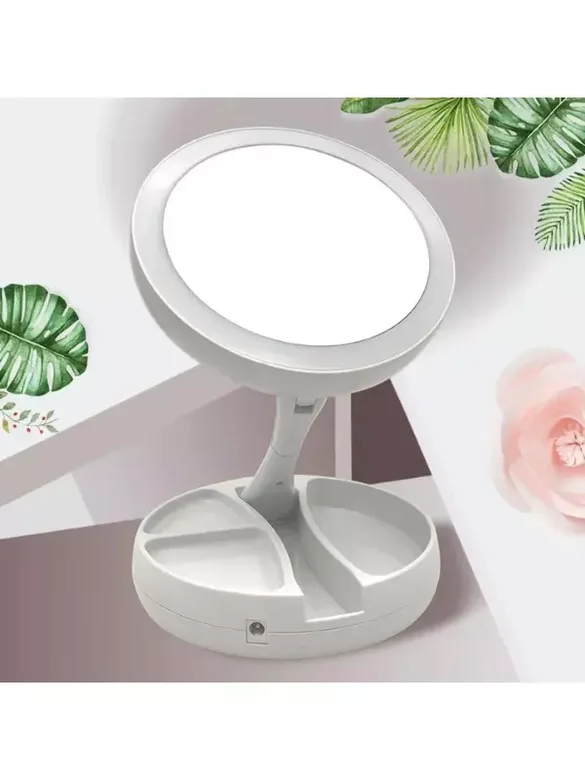 Dokunmatik Led Işıklı Usb Li Yuvarlak Masa Üstü Makyaj Aynası Makyaj Aynası Ledli
