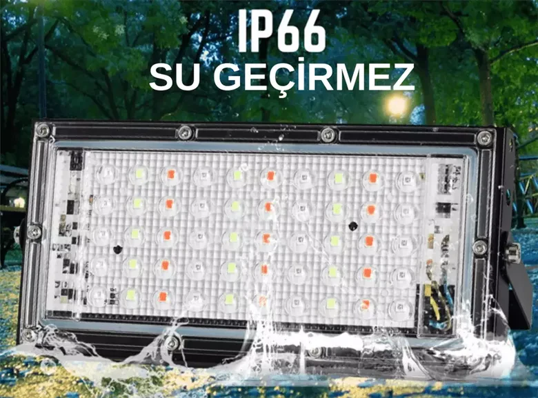 Kumandalı Led Projektör 100w Dış Mekan Reflektör Spot Led Dış Mekan Aydınlatma Paneli Kablolu