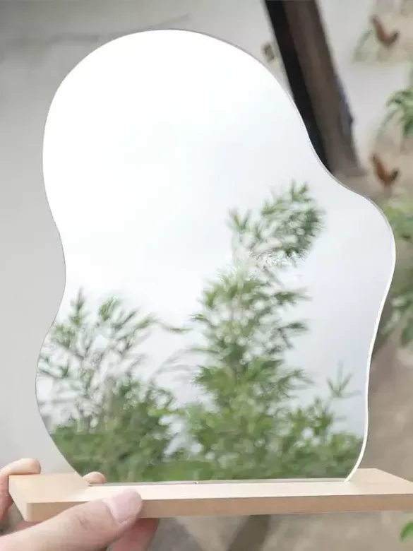Makyaj Aynası Estetik Ahşap Makeup Mirror