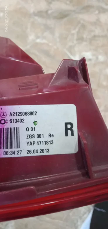 Mersedes E200 E250 E300 E350 Sağ Dış Stop LED