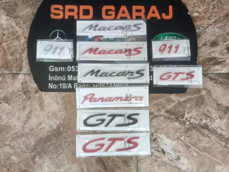 Porsche Macan S 911 GTS Panamera Yazı Logo