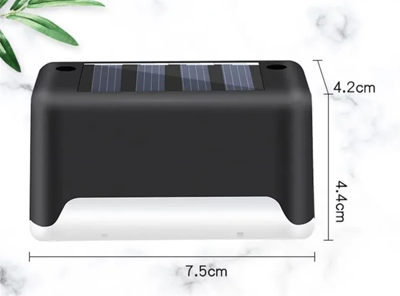 Solar Güneş Enerjili Şarj Edilen Köşebent Merdiven Veranda Bahçe Led Lamba Siyah