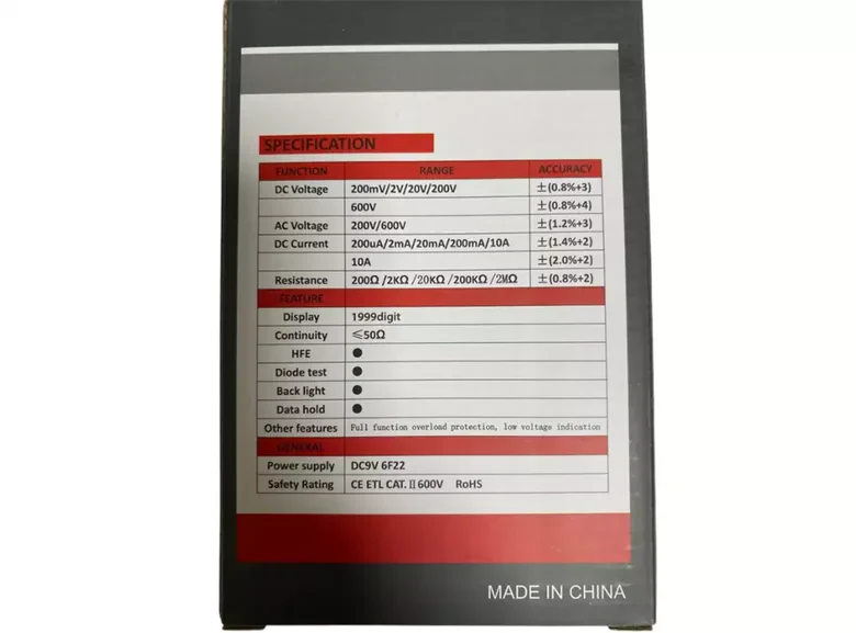 Xl830l Dijital Multimetre Led Ekranlı Avometre Mini Ölçü Aleti 9v Pil Hediyeli Cep Multimetresi