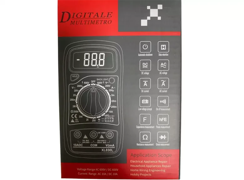 Xl830l Dijital Multimetre Led Ekranlı Avometre Mini Ölçü Aleti 9v Pil Hediyeli Cep Multimetresi