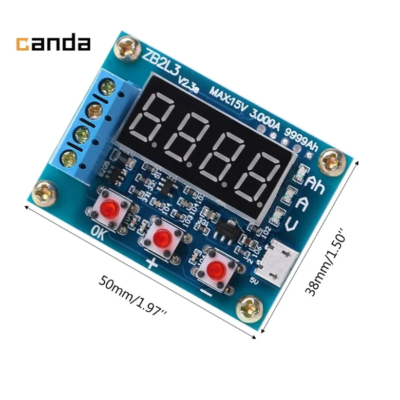 ZB2L3 Akü 18650 Lityum Pil Kapasite Ölçer Test Cihazı 1.5-15V 3A