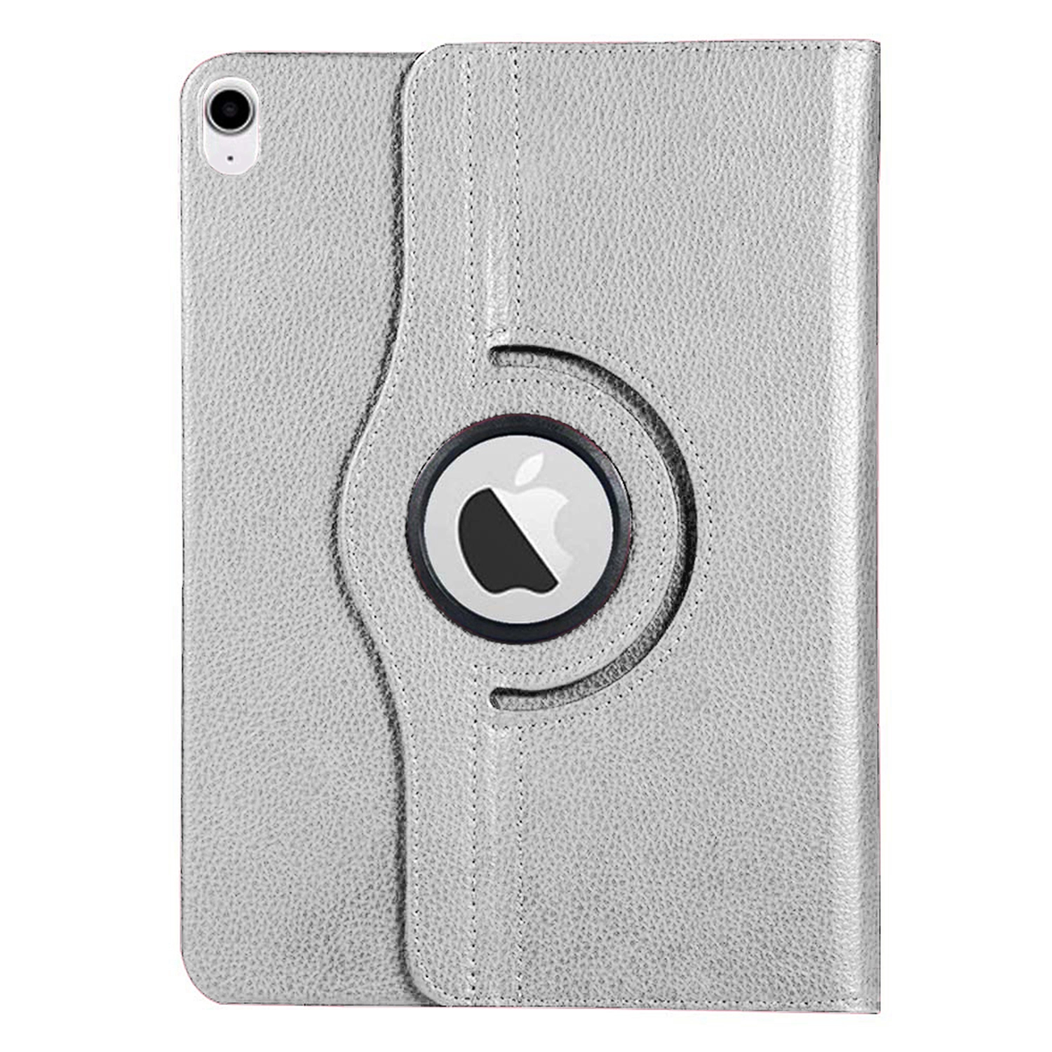 Microsonic Apple iPad Air 11 2026 Kılıf (A3459-A3460) 360 Rotating Stand Deri Gümüş