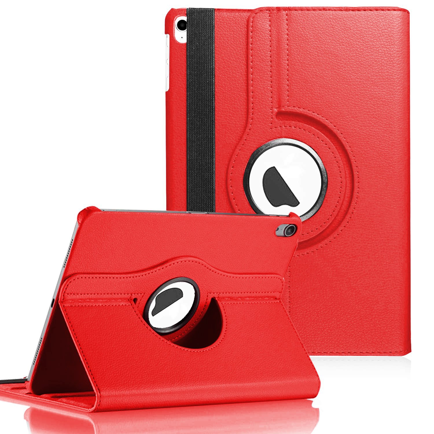 Microsonic Apple iPad Air 11 2026 Kılıf (A3459-A3460) 360 Rotating Stand Deri Kırmızı