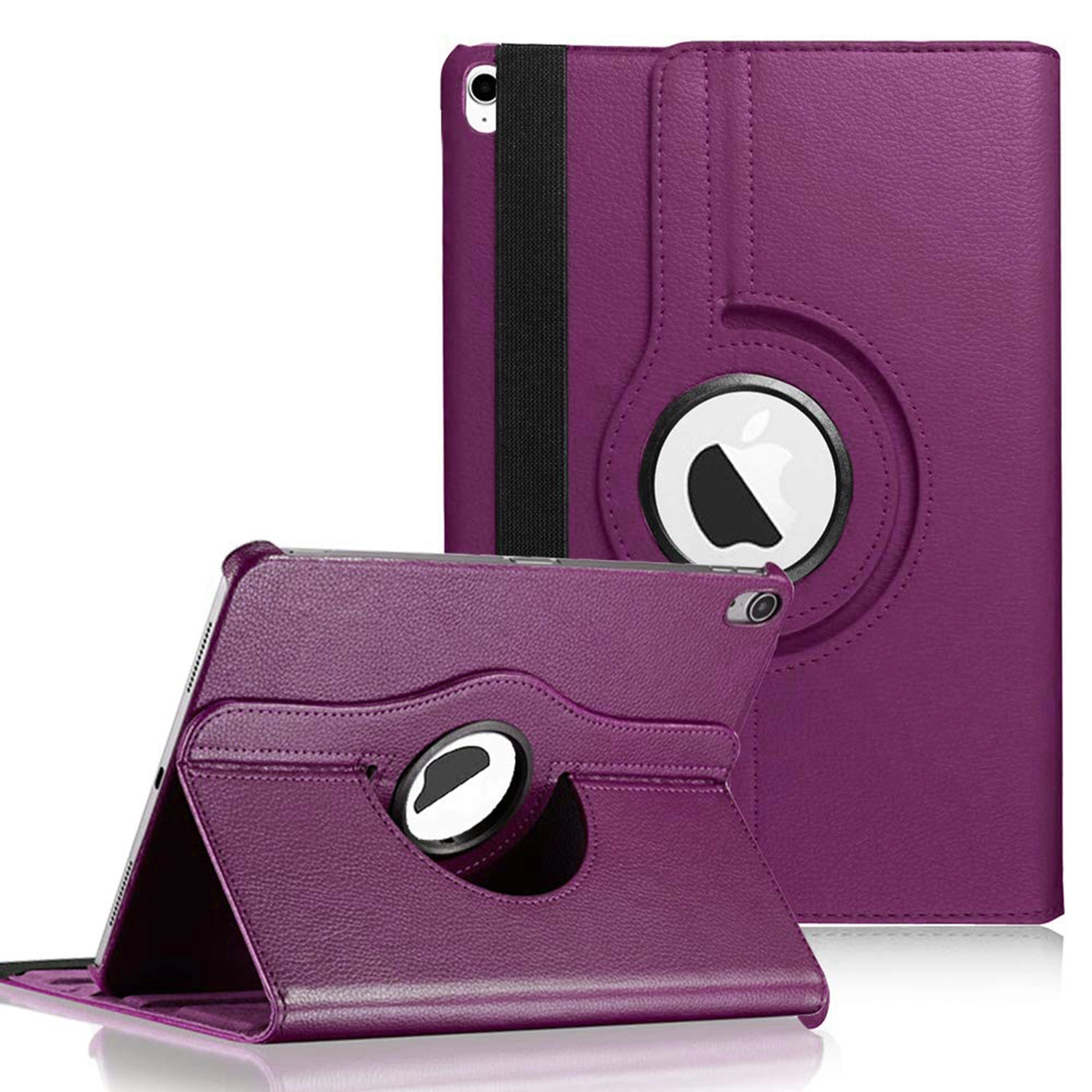 Microsonic Apple iPad Air 11 2026 Kılıf (A3459-A3460) 360 Rotating Stand Deri Mor