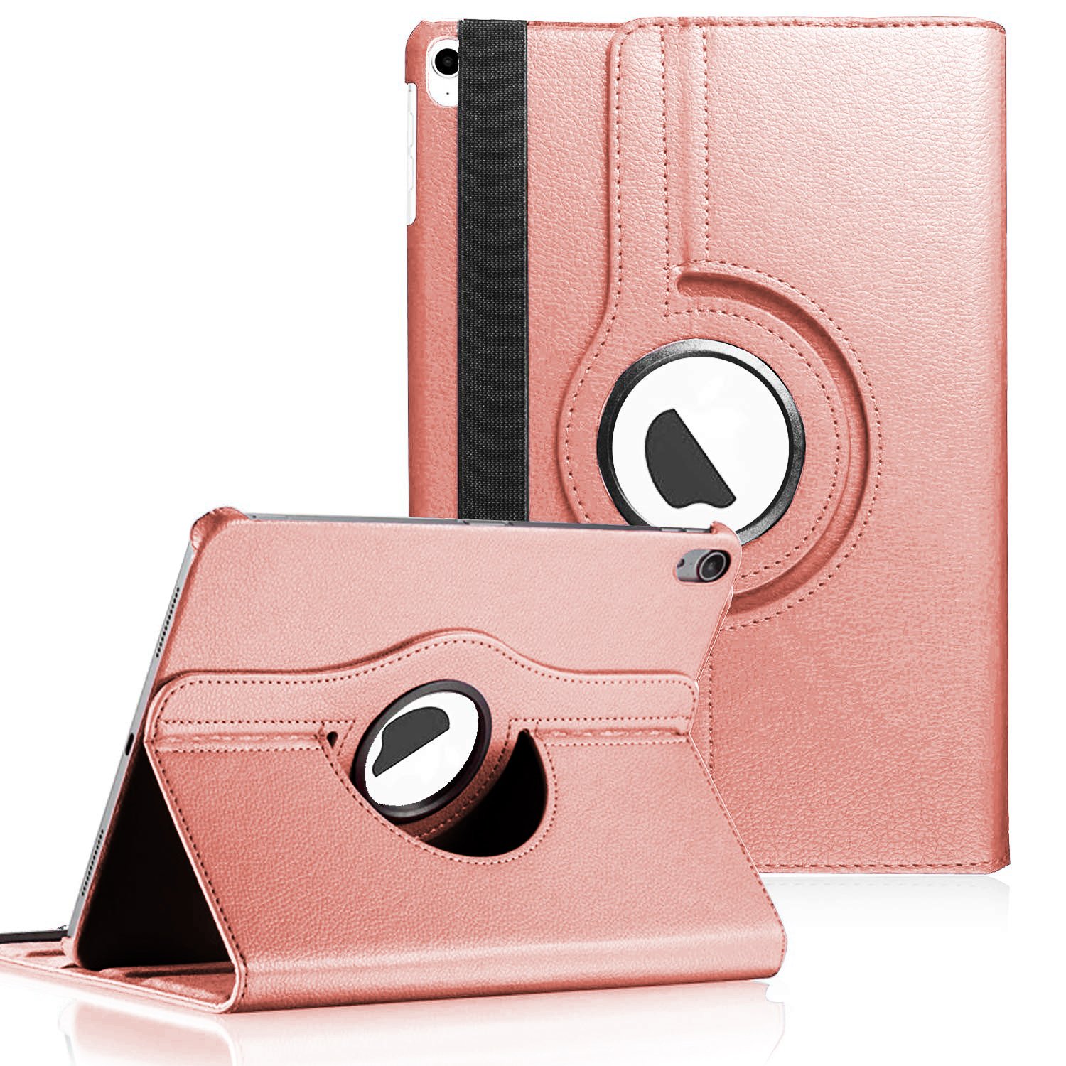 Microsonic Apple iPad Air 11 2026 Kılıf (A3459-A3460) 360 Rotating Stand Deri Rose Gold
