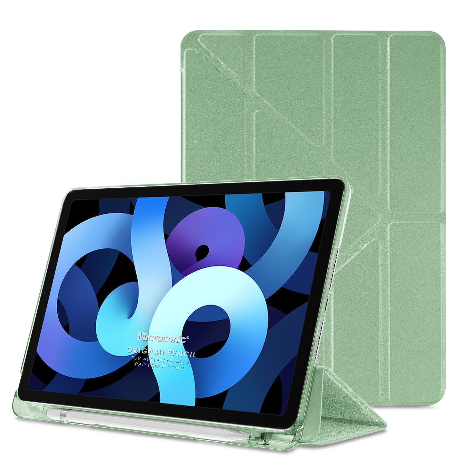 Microsonic Apple iPad Air 11 2026 Kılıf (A3459-A3460) Origami Pencil Açık Yeşil