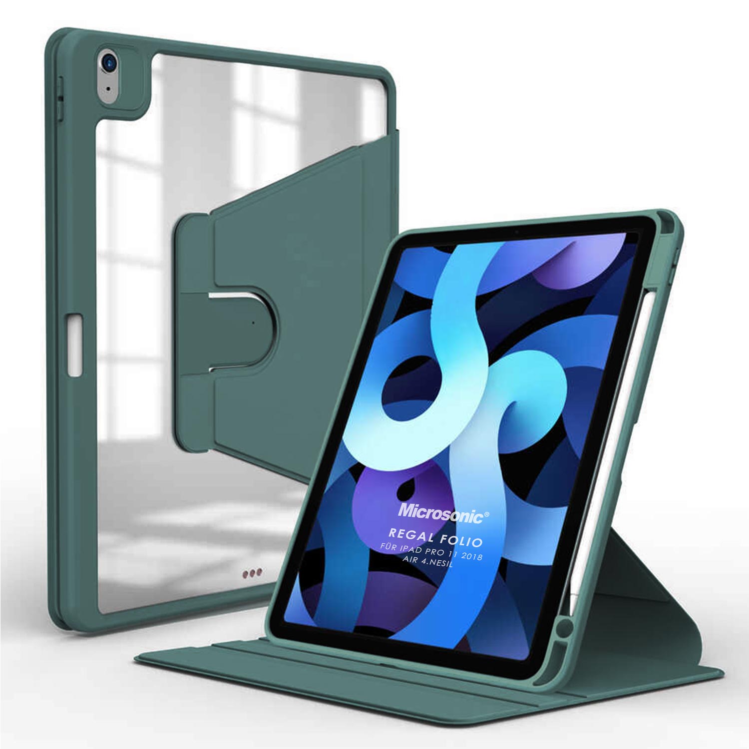 Microsonic Apple iPad Air 11 2026 Kılıf (A3459-A3460) Regal Folio Koyu Yeşil