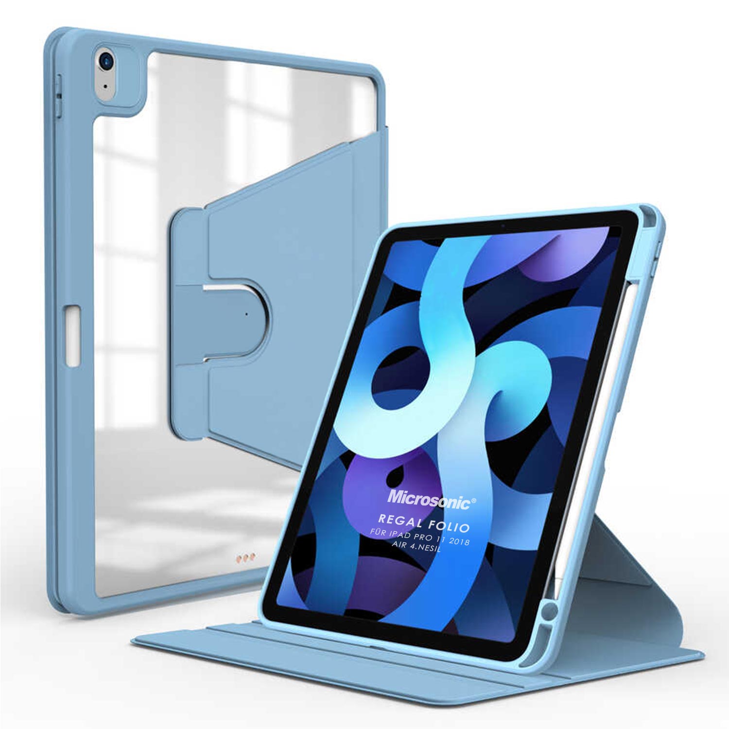 Microsonic Apple iPad Air 11 2026 Kılıf (A3459-A3460) Regal Folio Mavi